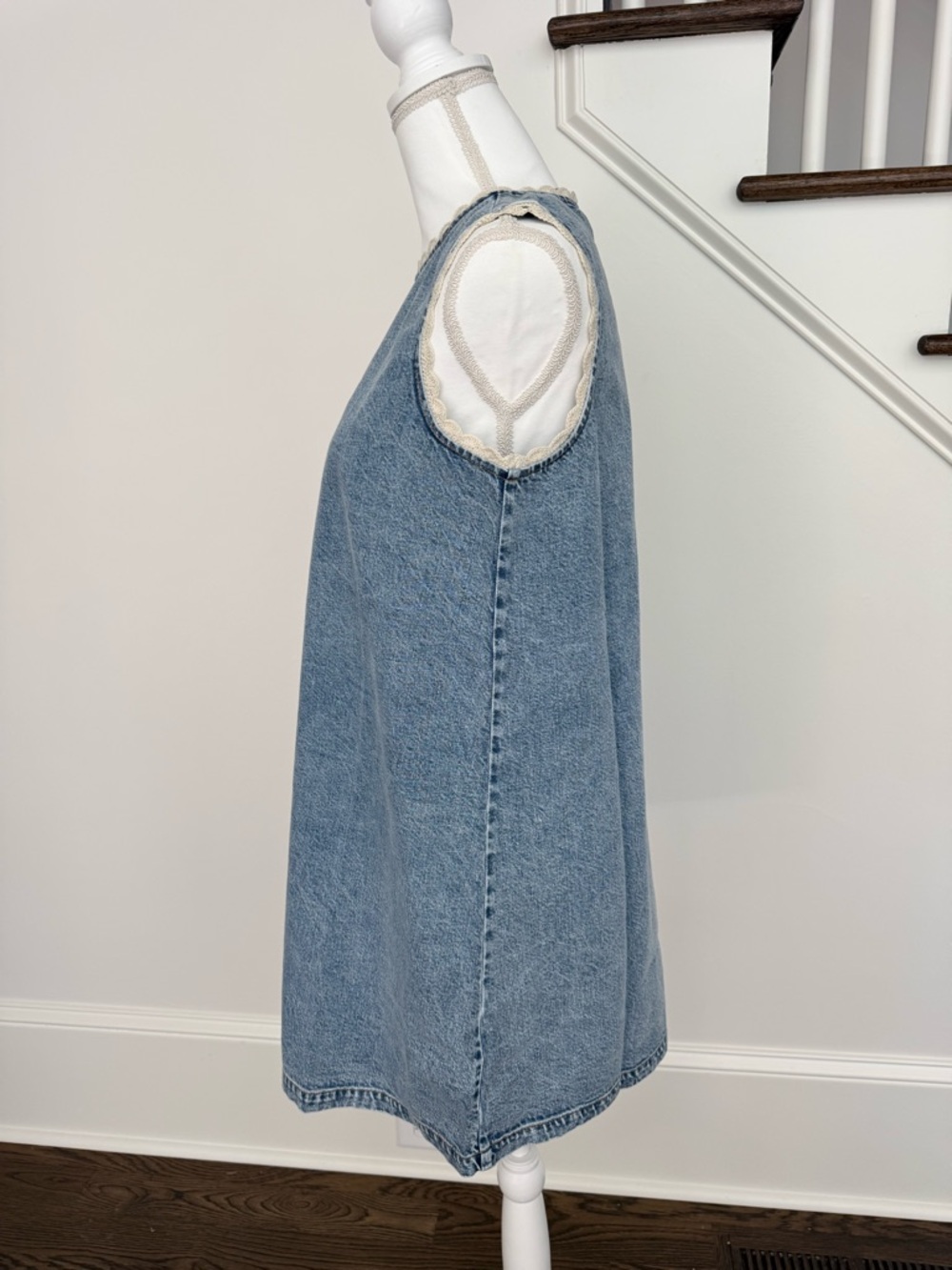 NWT FRAME The Crochet Tide Denim Western Dress - size small - Picture 7 of 16